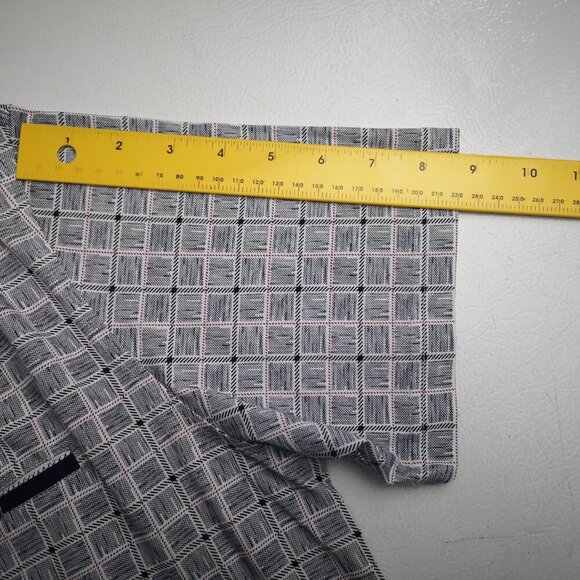2 / $30.00 - NWOT Sergio Louis Men's Navy White & Red Square Pattern Polo Shirt - Picture 7 of 8